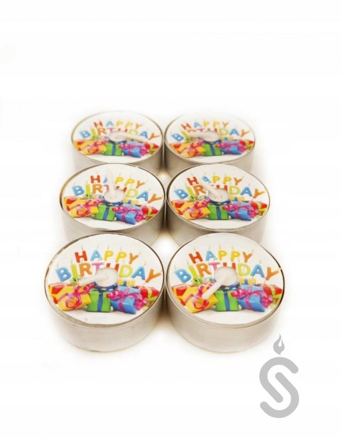 Podgrzewacze dekoracyjne Happy Birthday urodziny 6 Podgrzewacze dekoracyjne Happy Birthday urodziny 6