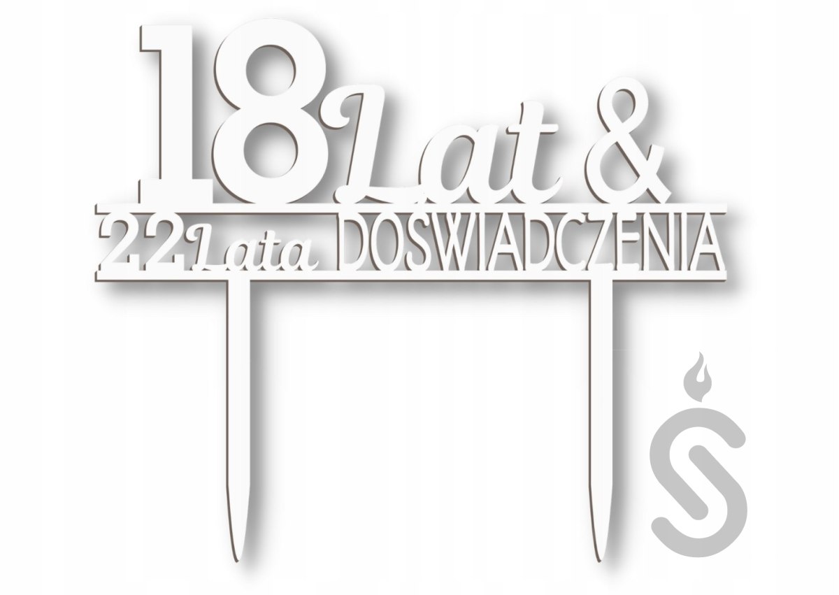 Topper urodziny 18+ 30 40 50 60 70 personalizowany
