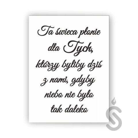 Hurt - Ta świeca płonie - komplet ze stojakiem - Tablica weselna Hurt - Ta świeca płonie - komplet ze stojakiem - Tablica weselna