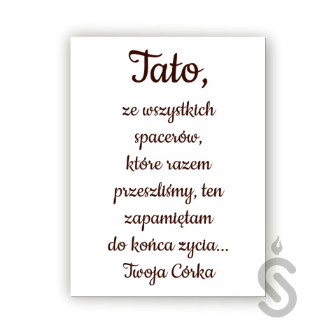 Tato ze wszystkich spacerów jakie razem przeszliśmy ten zapamiętam na zawsze Twoja córka PIONOWA - Tablica weselna Tato ze wszystkich spacerów jakie razem przeszliśmy ten zapamiętam na zawsze Twoja córka PIONOWA - Tablica weselna