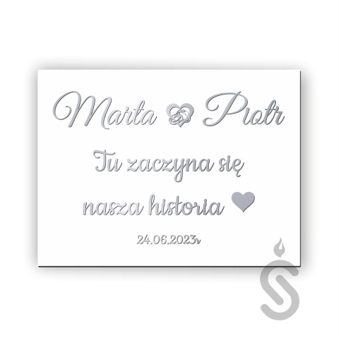 Tu zaczyna się nasza historia - Personalizacja - imiona - data ślubu- Tablica weselna Tu zaczyna się nasza historia - Personalizacja - imiona - data ślubu- Tablica weselna