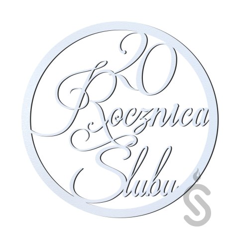 20 Rocznica Ślubu - Dekoracyjna obręcz ślubna / weselna
