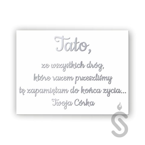 Hurt - Tato ze wszystkich dróg, które razem przeszliśmy tę zapamiętam do końca życia Twoja córka - Tablica weselna Hurt - Tato ze wszystkich dróg, które razem przeszliśmy tę zapamiętam do końca życia Twoja córka - Tablica weselna