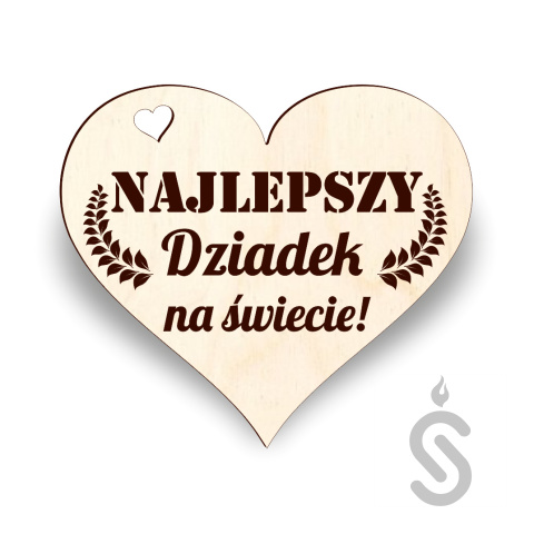Najlepszy Dziadek na świecie serce - Napis Dekoracyjny Najlepszy Dziadek na świecie serce - Napis Dekoracyjny