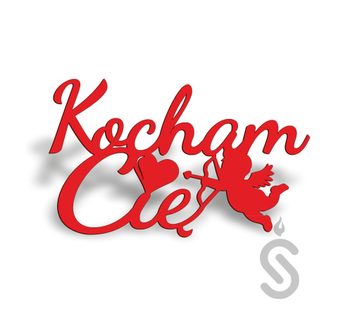 Kocham Cię z Amorkiem v2 - Napis Dekoracyjny Kocham Cię z Amorkiem v2 - Napis Dekoracyjny