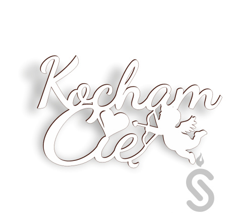 Kocham Cię z Amorkiem v2 - Napis Dekoracyjny Kocham Cię z Amorkiem v2 - Napis Dekoracyjny