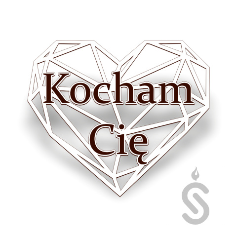 Serce geometryczne Kocham Cię grawer - Napis Dekoracyjny Serce geometryczne Kocham Cię grawer - Napis Dekoracyjny