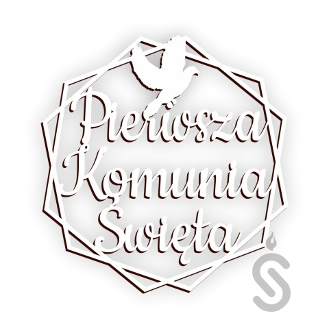 Pierwsza Komunia Święta Hexagon z gołąbkiem - obręcz dekoracyjna Pierwsza Komunia Święta Hexagon z gołąbkiem - obręcz dekoracyjna