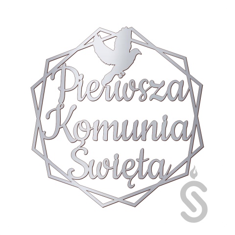 Pierwsza Komunia Święta Hexagon z gołąbkiem - obręcz dekoracyjna Pierwsza Komunia Święta Hexagon z gołąbkiem - obręcz dekoracyjna