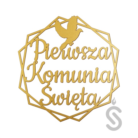 Pierwsza Komunia Święta Hexagon z gołąbkiem - obręcz dekoracyjna Pierwsza Komunia Święta Hexagon z gołąbkiem - obręcz dekoracyjna