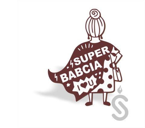Super Babcia z peleryną - Napis Dekoracyjny Super Babcia z peleryną - Napis Dekoracyjny