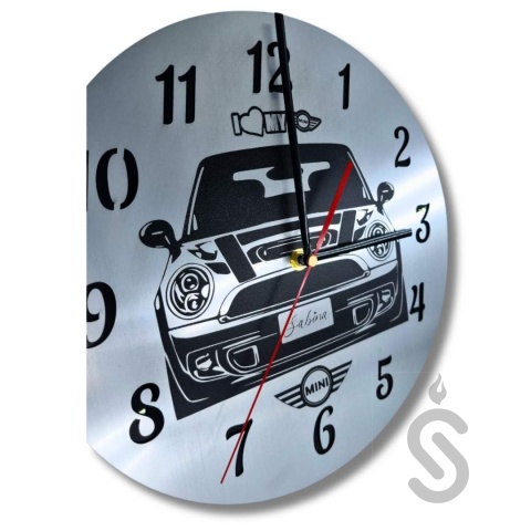 Zegar z motywem Mini Cooper personalizowany Zegar z motywem Mini Cooper personalizowany
