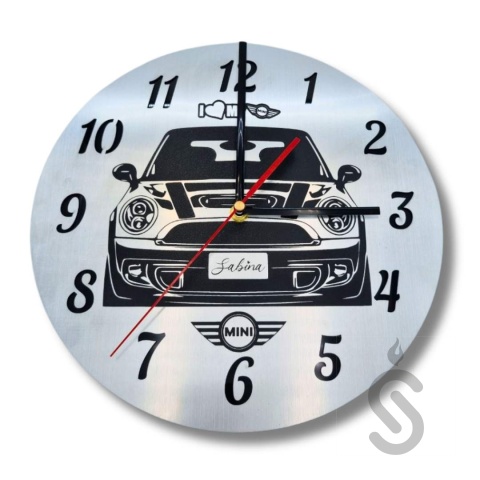 Zegar z motywem Mini Cooper personalizowany Zegar z motywem Mini Cooper personalizowany