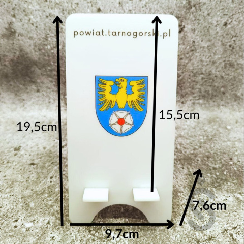 Stojak podstawka na telefon plexi z logiem firmy Stojak podstawka na telefon plexi z logiem firmy