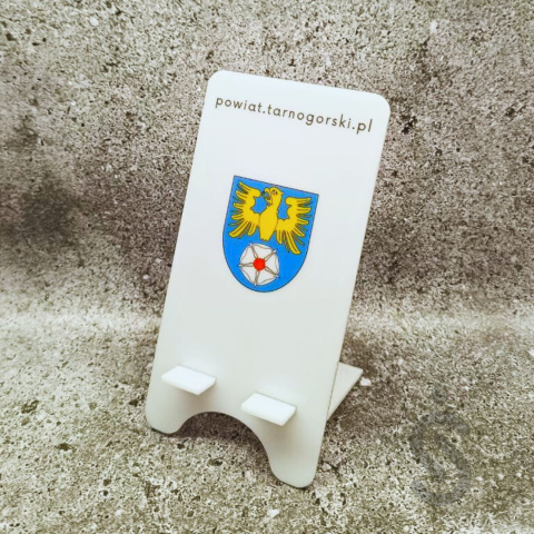 Stojak podstawka na telefon plexi z logiem firmy Stojak podstawka na telefon plexi z logiem firmy