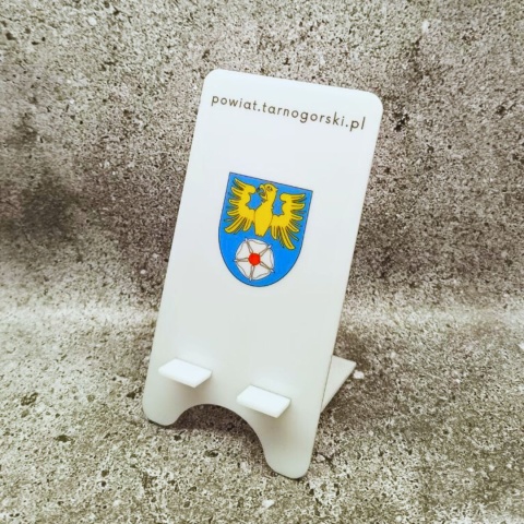 Stojak podstawka na telefon plexi z logiem firmy Stojak podstawka na telefon plexi z logiem firmy