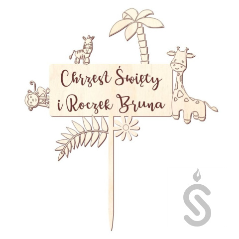 Animals safari - Topper dekoracyjny personalizowany Animals safari - Topper dekoracyjny personalizowany