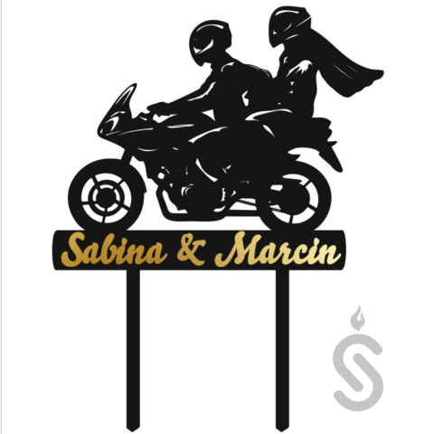 Topper ślubny personalizowany motocyklista Topper ślubny personalizowany motocyklista