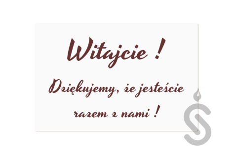 Witajcie, Dziękujemy, że jesteście razem z nami! - Tablica powitalna Witajcie, Dziękujemy, że jesteście razem z nami! - Tablica powitalna