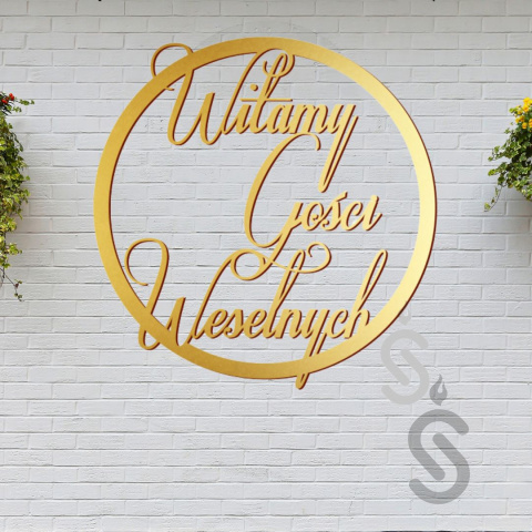 Witamy Gości Weselnych - Dekoracyjna obręcz ślubna / weselna Witamy Gości Weselnych - Dekoracyjna obręcz ślubna / weselna